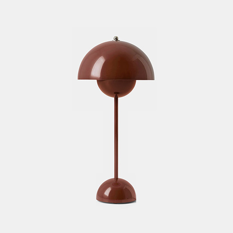 Lampada da tavolo a cupola a 1 luce Lampade da comodino contemporanee in metallo per camera da letto