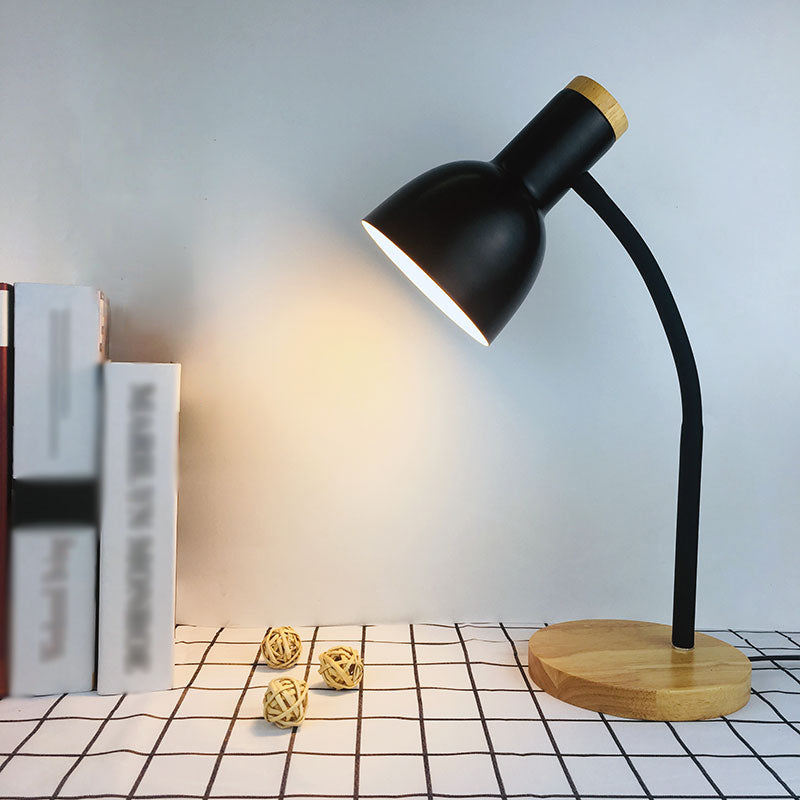 Modern Bell Shape Night Table Lamp Metal 1 Light Nightstand Lamp for Study