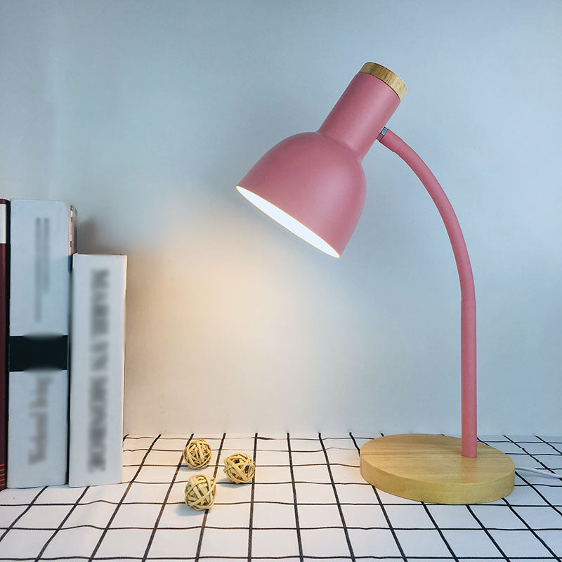 Modern Bell Shape Night Table Lamp Metal 1 Light Nightstand Lamp for Study