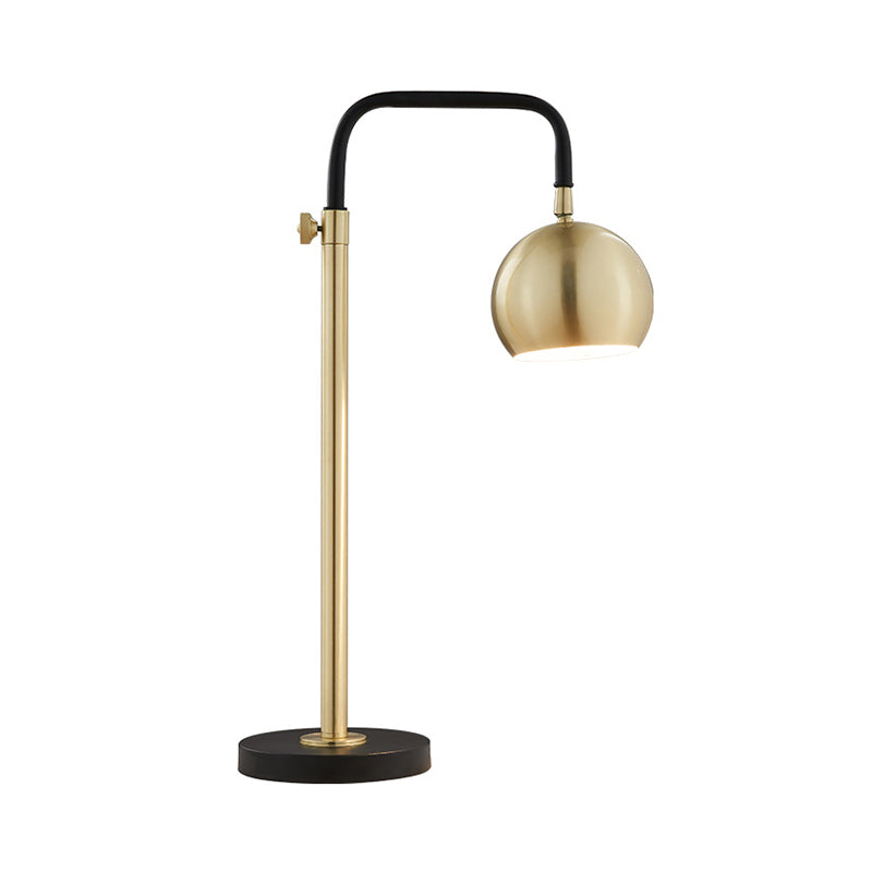 Métro-nombres en forme de dôme en métal modernisme 1 lampe de table de nuit en or de bulbe pour le salon