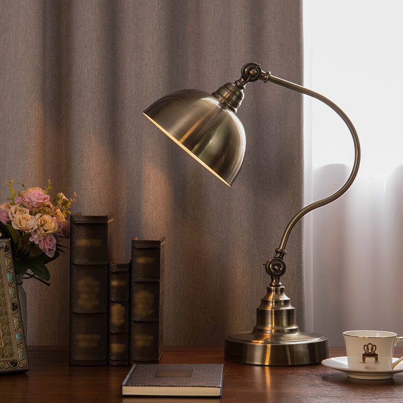 Dome 1 Light Nightstand Lamp Mid Century Metal Night Table Lamps