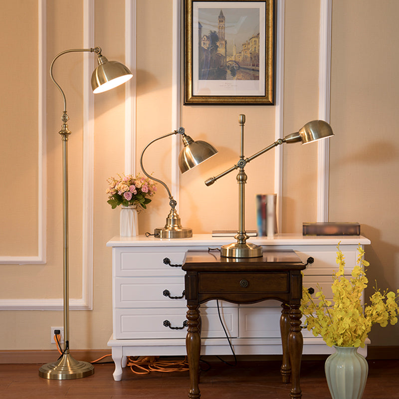 Dome 1 Light Nightstand Lamp Mid Century Metal Night Table Lamps