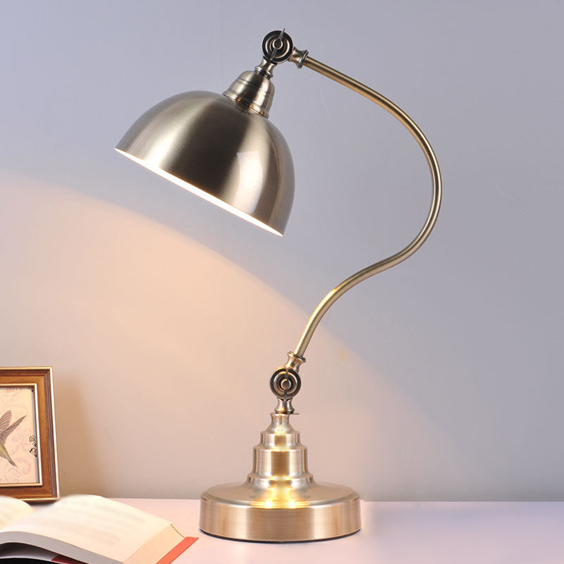 Dome 1 Light Table Lamp Mid Century Metal Night Table Lamps for Bedroom