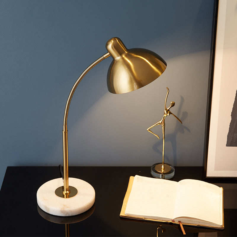 Dome 1 Light Table Lamp Mid Century Modern Metal Night Table Lamps for Study Room
