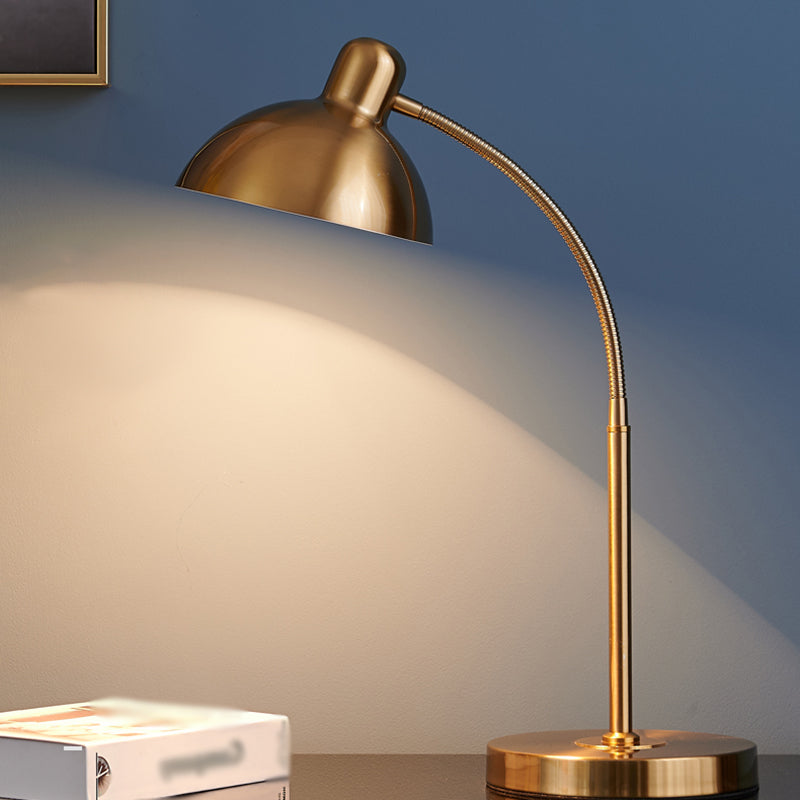 Dome 1 Light Table Lamp Mid Century Modern Metal Night Table Lamps for Study Room