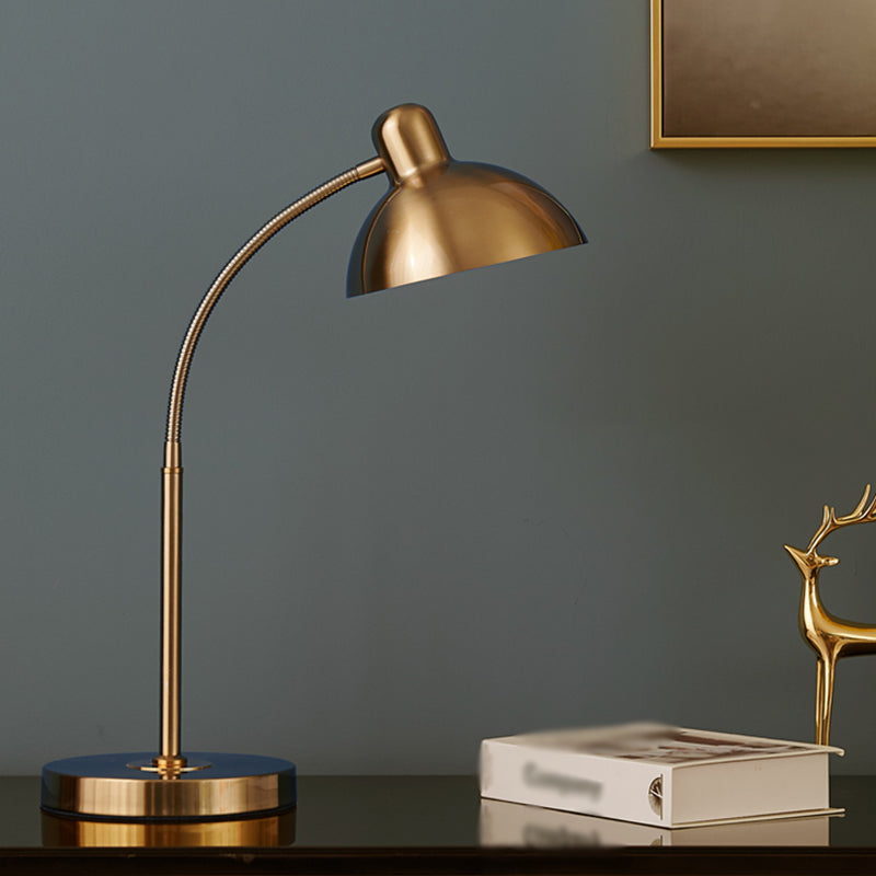 Dome 1 Light Table Lamp Mid Century Modern Metal Night Table Lamps for Study Room