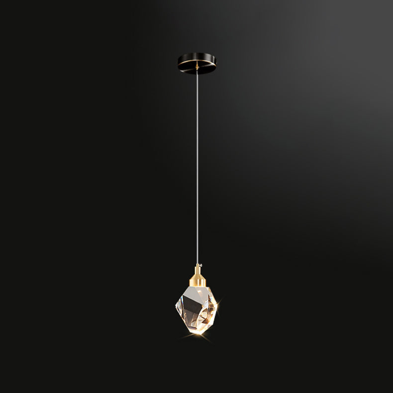 Kopergeometrische hangende lamp in moderne artistieke stijl kristallen hanglamp voor slaapkamer
