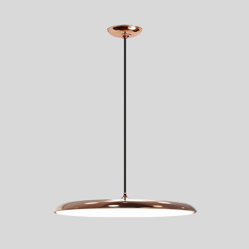 Elektroplate metalen LED -hangende lamp in moderne stijl acryl cirkelvormige hanglamp voor eetkamer