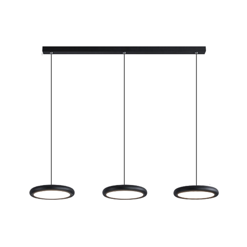 Moderne minimalistische LED -hanglamp Frosted aluminium cirkelvormige hanglamp met acrylschaduw