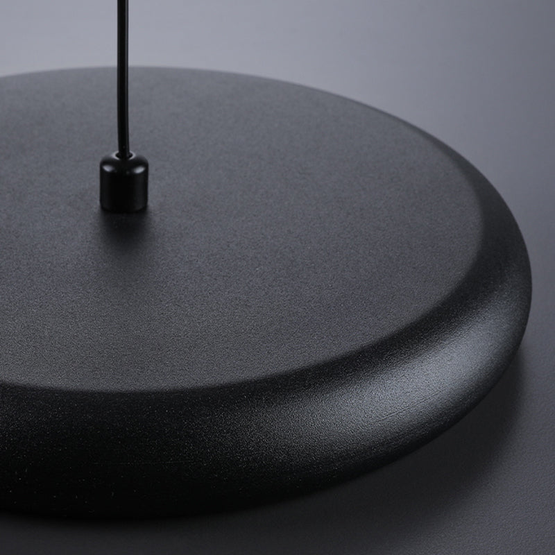 Modern Minimalist LED Pendant Light Frosted Aluminium Circular Hanging Lamp with Acrylic Shade