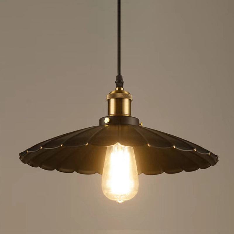 Classico industriale Classico a pendente singolo Light Ferro Smaloped Lampada sospesa in nero