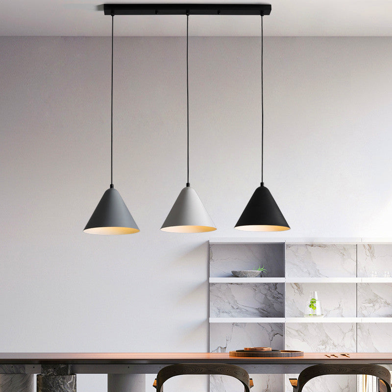 Moderne creatieve kegel hanger licht smeedijzeren macaron hangende lamp voor eetkamer