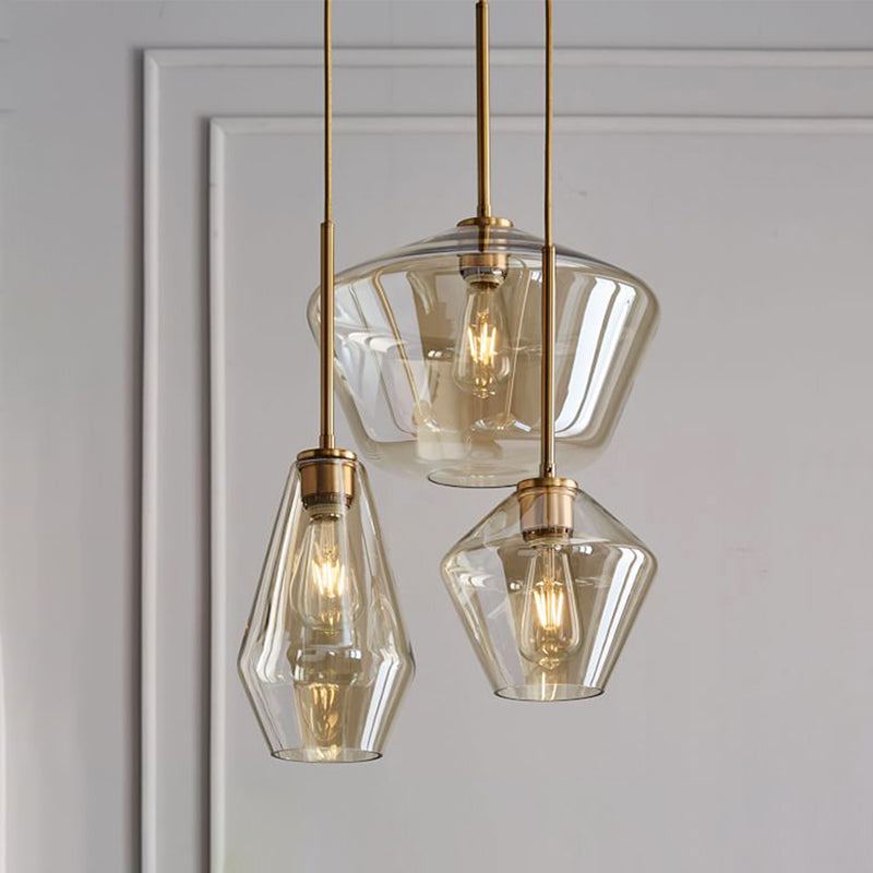 Lakte enkele hanglamp in moderne creatieve stijl glazen geometrische hanglamp