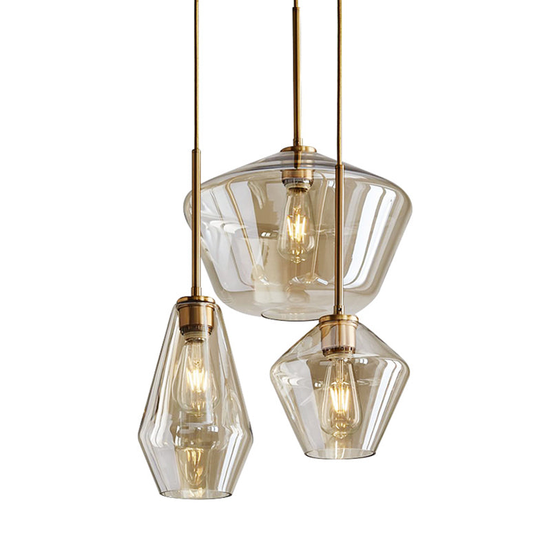 Lakte enkele hanglamp in moderne creatieve stijl glazen geometrische hanglamp