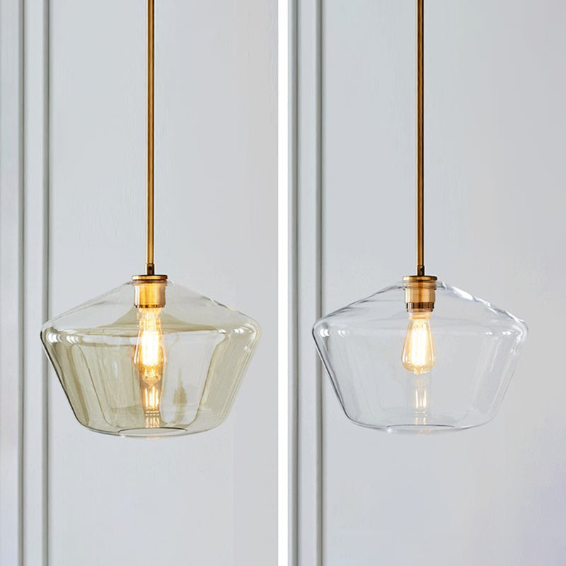 Lakte enkele hanglamp in moderne creatieve stijl glazen geometrische hanglamp