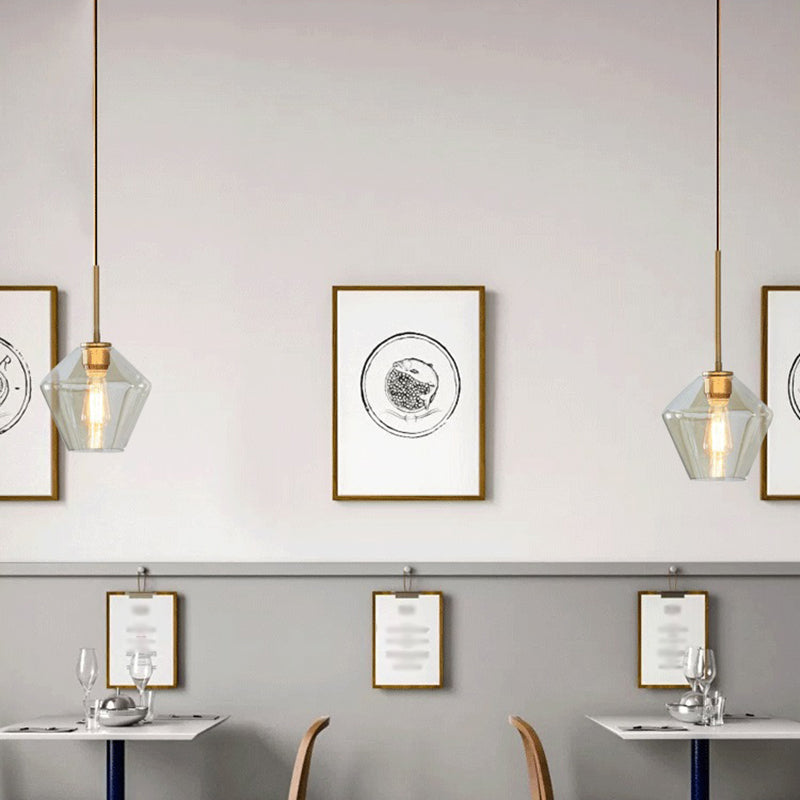Lakte enkele hanglamp in moderne creatieve stijl glazen geometrische hanglamp