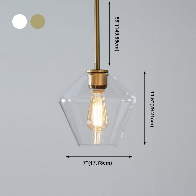 Lakte enkele hanglamp in moderne creatieve stijl glazen geometrische hanglamp