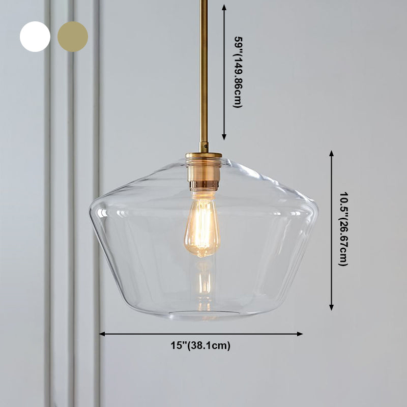 Lakte enkele hanglamp in moderne creatieve stijl glazen geometrische hanglamp