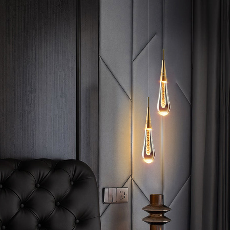 Aluminium LED hanglamp in moderne luxe stijl kristal traanhanglamp voor slaapkamer