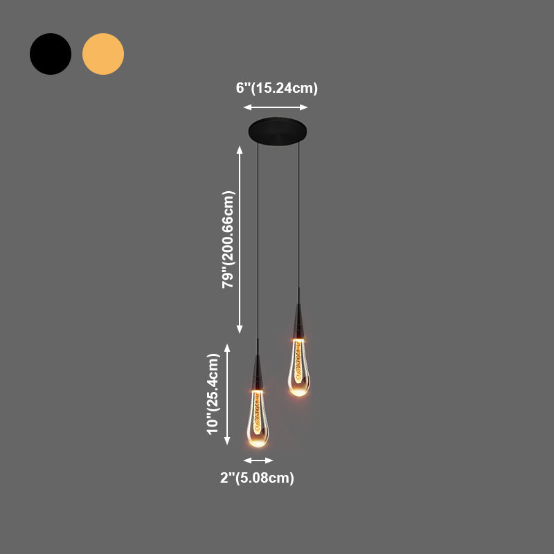 Aluminium LED hanglamp in moderne luxe stijl kristal traanhanglamp voor slaapkamer
