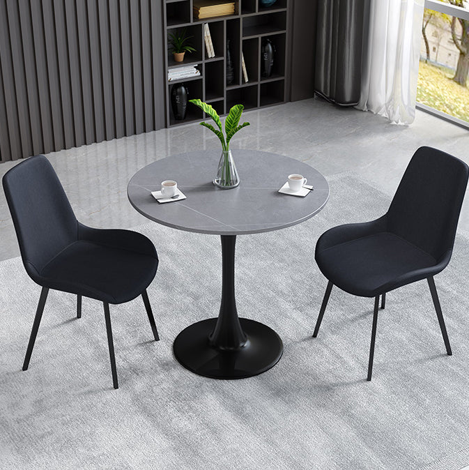 Mesa de comedor redonda Simplicity de piedra sinterizada con base de tulipán