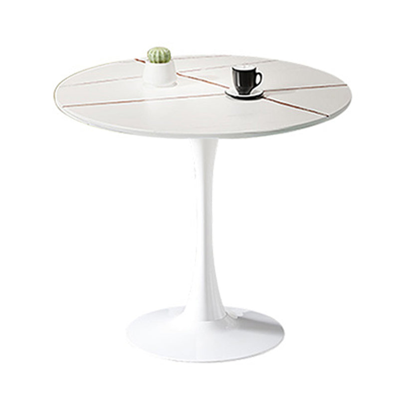 Mesa de comedor redonda Simplicity de piedra sinterizada con base de tulipán