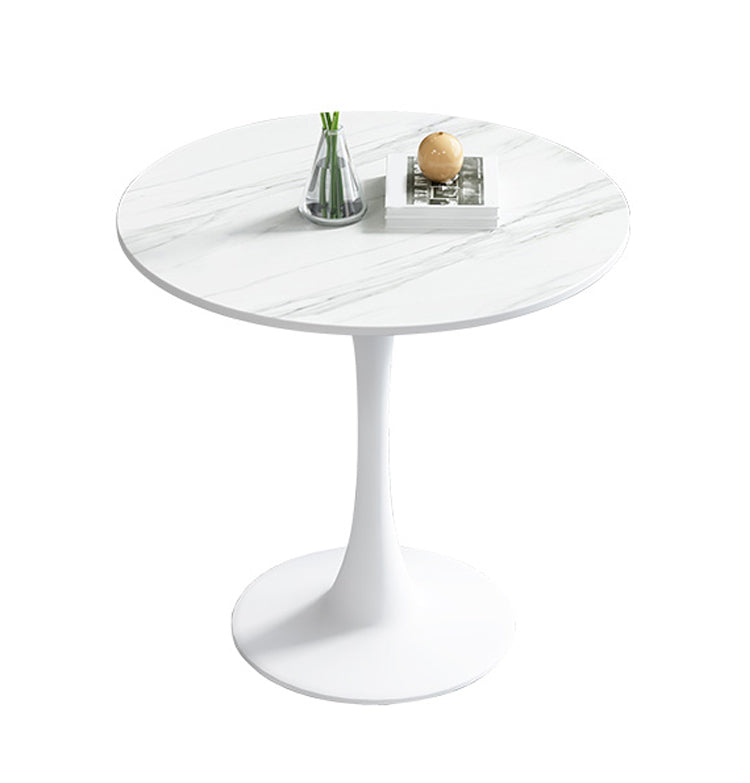 Mesa de comedor redonda Simplicity de piedra sinterizada con base de tulipán