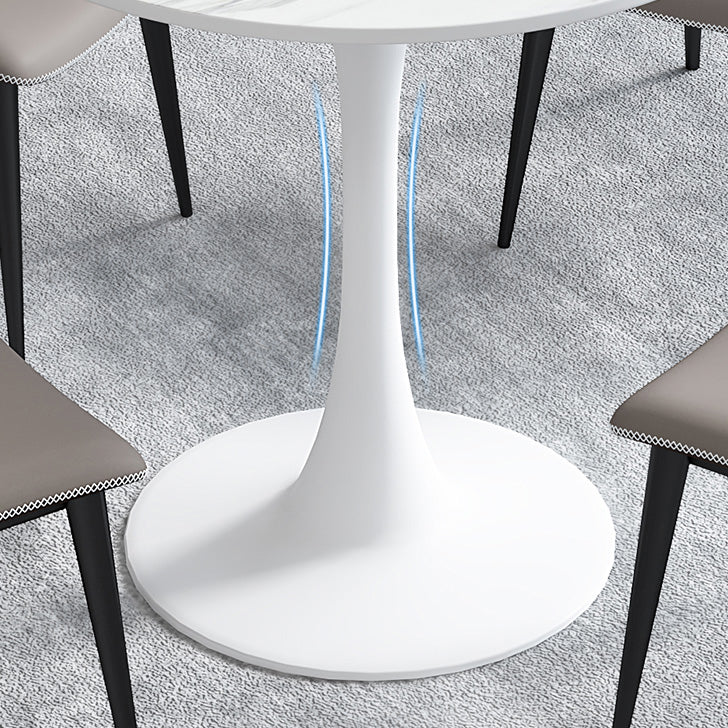 Mesa de comedor redonda Simplicity de piedra sinterizada con base de tulipán