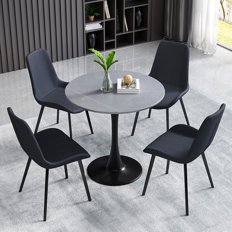 Mesa de comedor redonda Simplicity de piedra sinterizada con base de tulipán