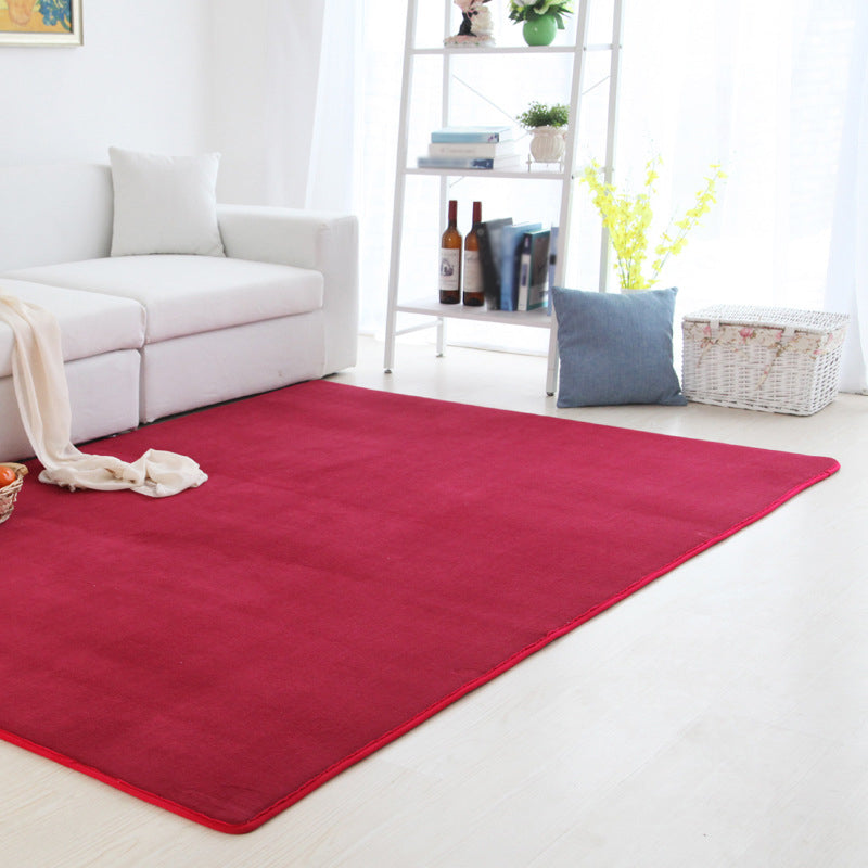 Minimalist Area Rug Modern Plain Carpet Polyester Washable Thickened Area Carpet for Living Room