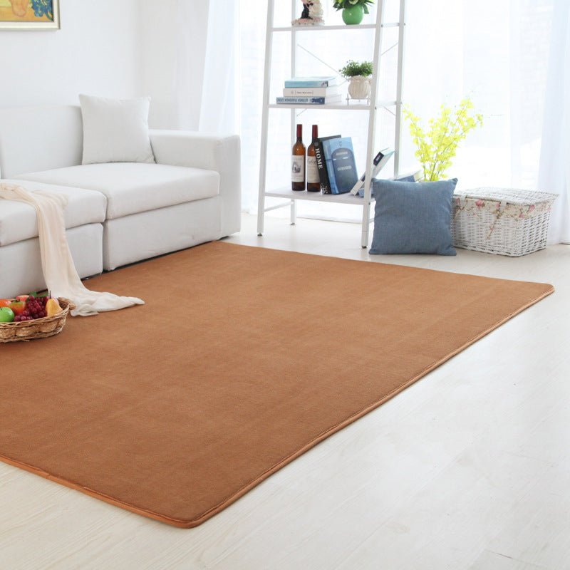 Minimalist Area Rug Modern Plain Carpet Polyester Washable Thickened Area Carpet for Living Room
