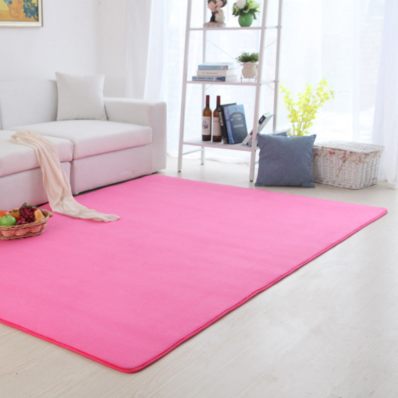 Minimalist Area Rug Modern Plain Carpet Polyester Washable Thickened Area Carpet for Living Room