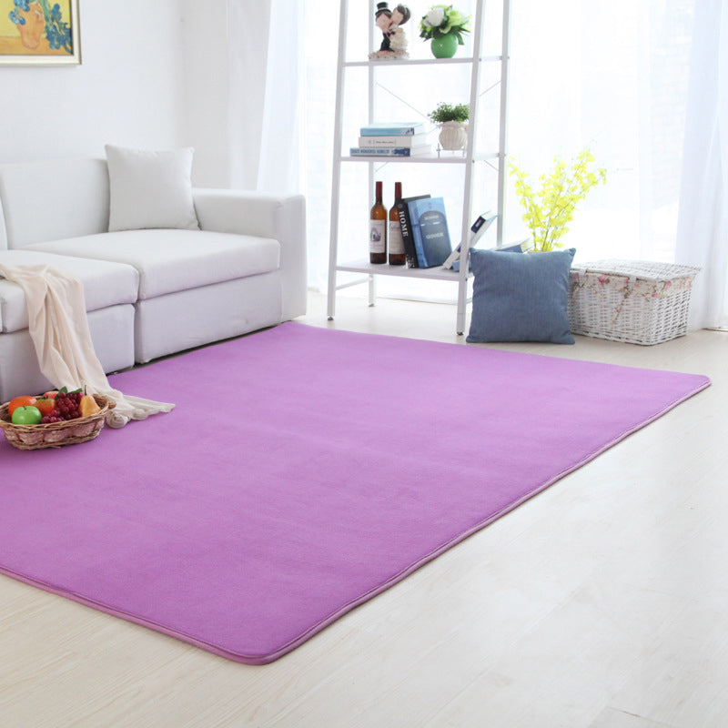 Minimalist Area Rug Modern Plain Carpet Polyester Washable Thickened Area Carpet for Living Room