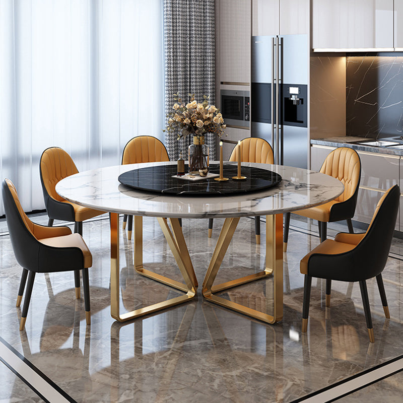 Glam witte marmeren eettafel Standaard ronde eettafel voor keuken