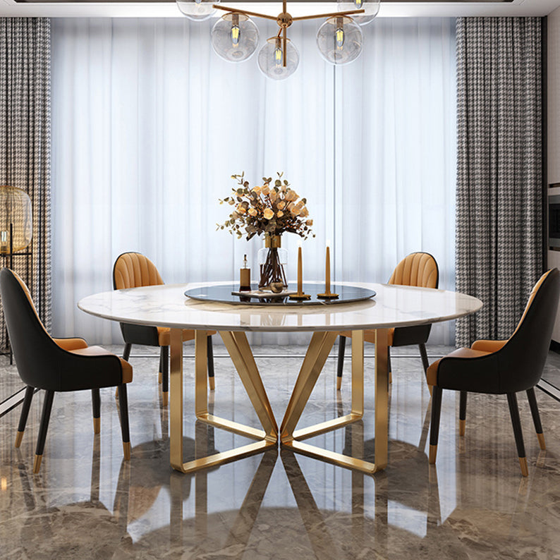 Glam witte marmeren eettafel Standaard ronde eettafel voor keuken