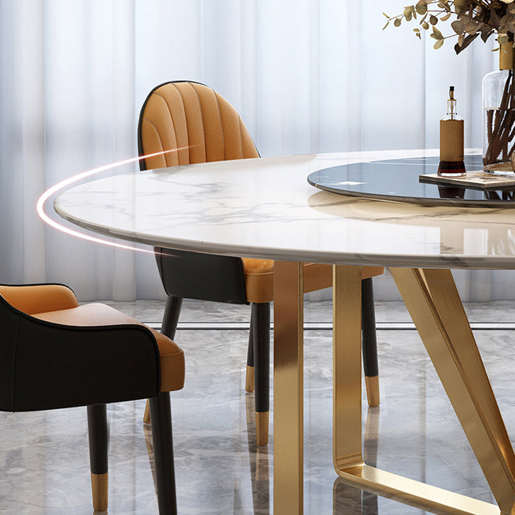 Glam witte marmeren eettafel Standaard ronde eettafel voor keuken