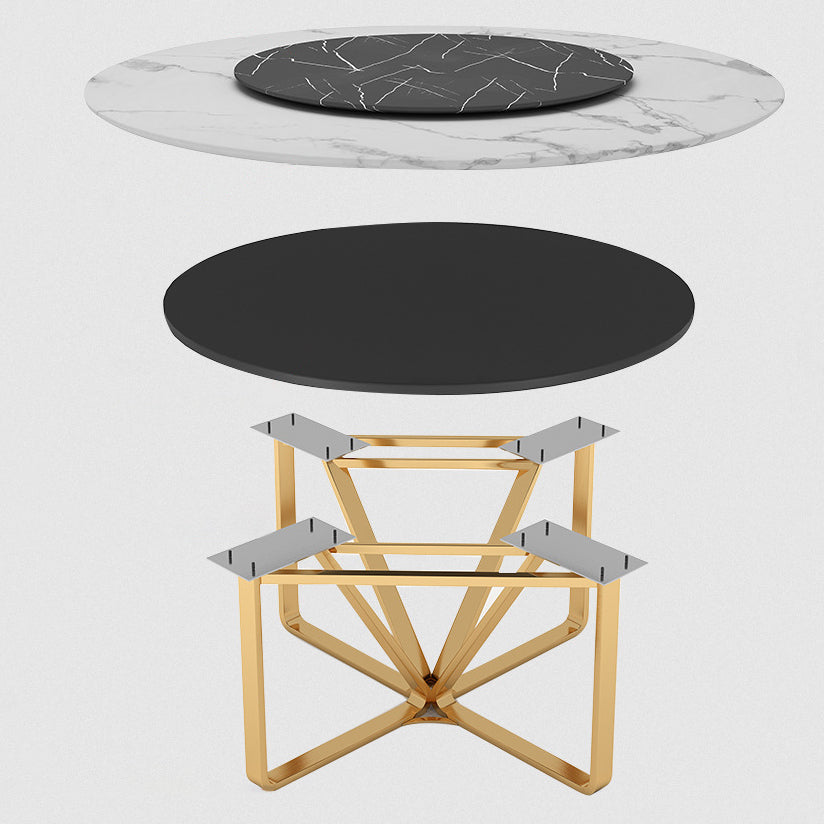 Glam witte marmeren eettafel Standaard ronde eettafel voor keuken