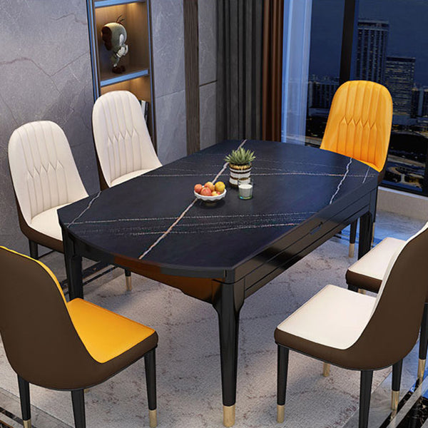 Hedendaagse gesinterde stenen standaardtafel drop-blad ronde eettafel voor keuken