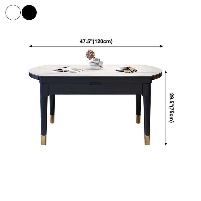 Hedendaagse gesinterde stenen standaardtafel drop-blad ronde eettafel voor keuken