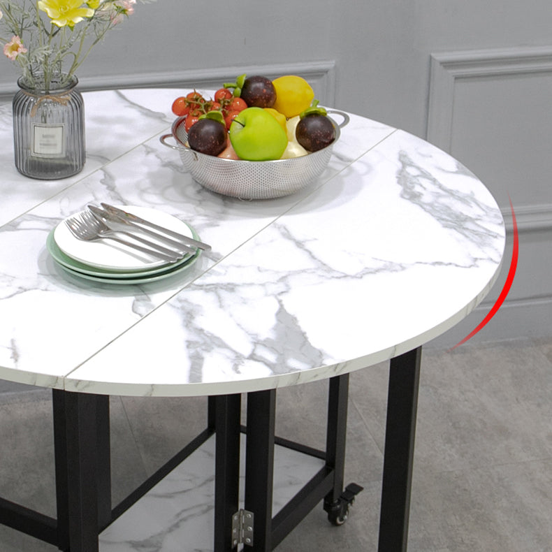 Mid-Century Round MDF Dining Table Standard Dining Table for Kitchen