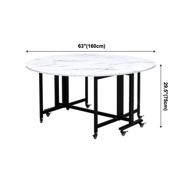 Mid-Century Round MDF Dining Table Standard Dining Table for Kitchen
