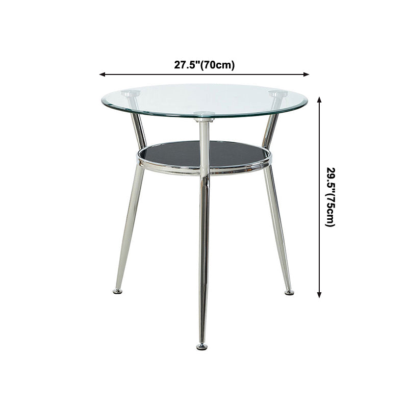 Esstisch aus Glas im modernen Stil, runder Tisch mit Metallgestell für den Heimgebrauch