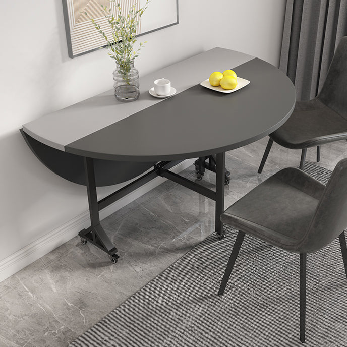 47 '' tavolo da pranzo in legno artificiale pieghevole estesibile tavolo rotondo con base di cavalletto