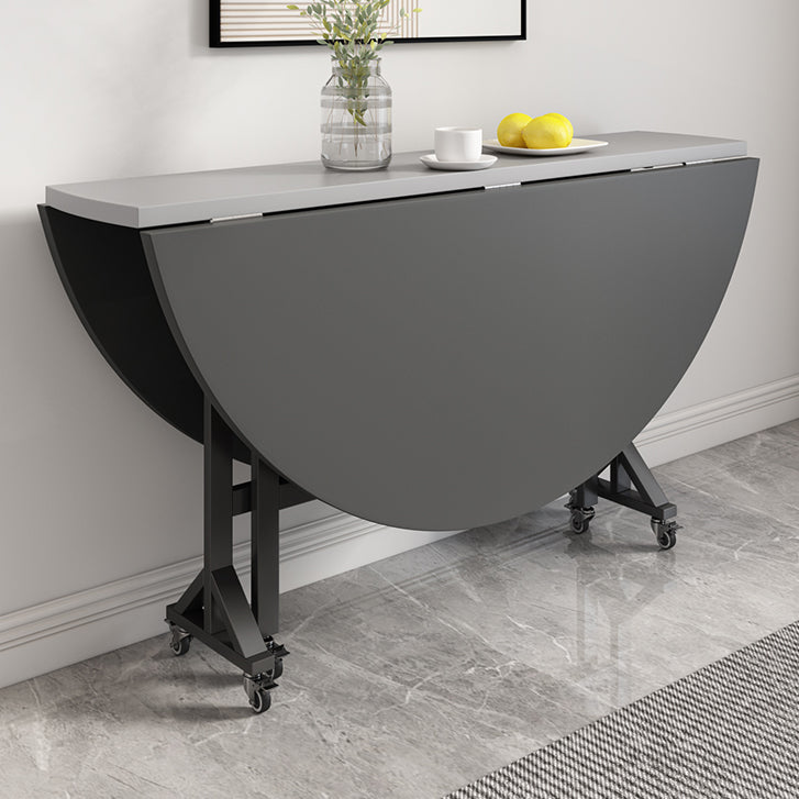 47 '' tavolo da pranzo in legno artificiale pieghevole estesibile tavolo rotondo con base di cavalletto