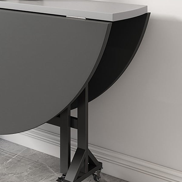 47 '' tavolo da pranzo in legno artificiale pieghevole estesibile tavolo rotondo con base di cavalletto