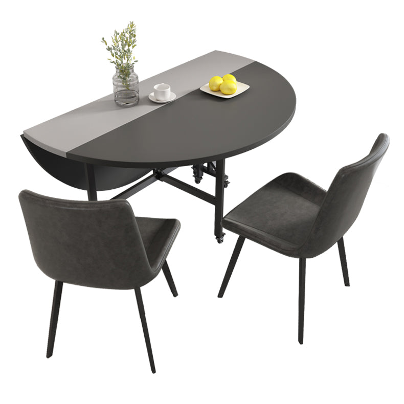 47 '' tavolo da pranzo in legno artificiale pieghevole estesibile tavolo rotondo con base di cavalletto