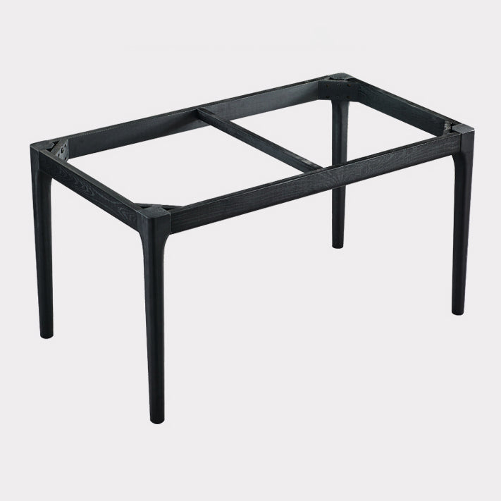 Rectangle Mid-Century Modern Dining Table Two-Color Fixed Table with Sintered Stone