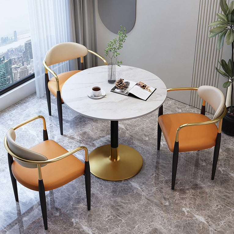 Traditionele luxe eettafel Round Stone eettafel, 23,6 "L x 23.6" W x 29.1 "H