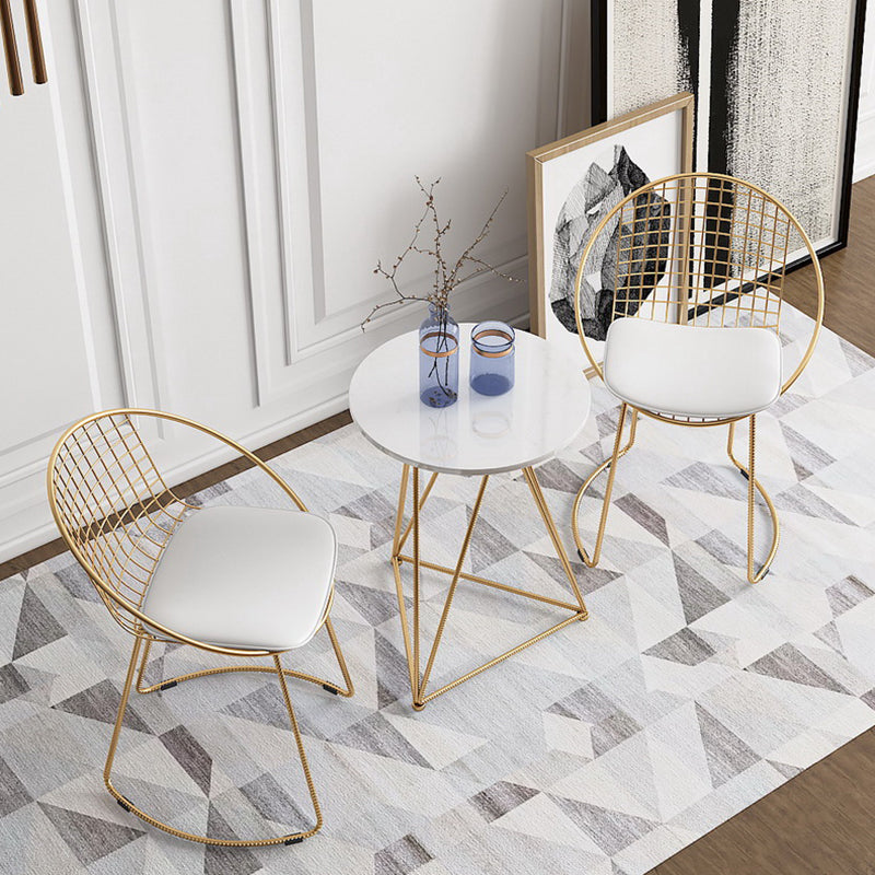 Traditionele luxe eettafel rond eetkamermeubilair, 19,7 "L x 19,7" B x 25,6 "H