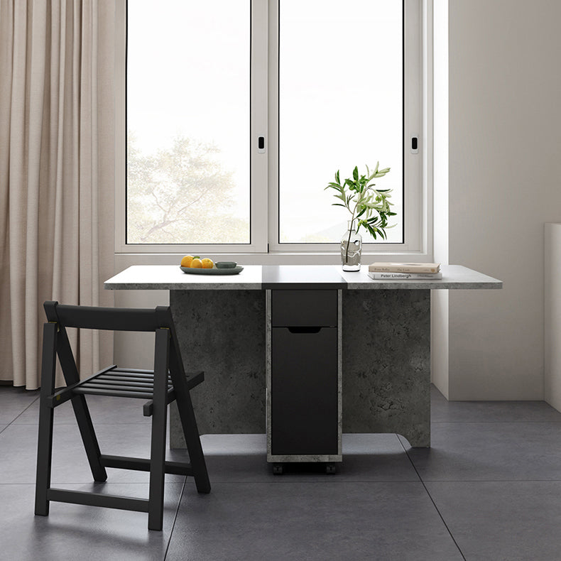 Mesa de madera artificial plegable Mesa rectangular moderna con almacenamiento (solo mesa)